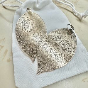 Large Gold Leaf Earrings